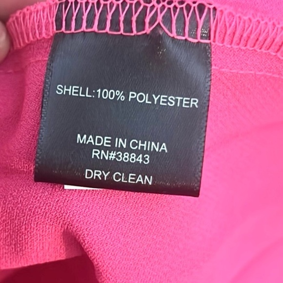 Sam Edelman Hammered Satin Plissé Hot Pink Dress.Excellent Condition,size Medium - Picture 8 of 9